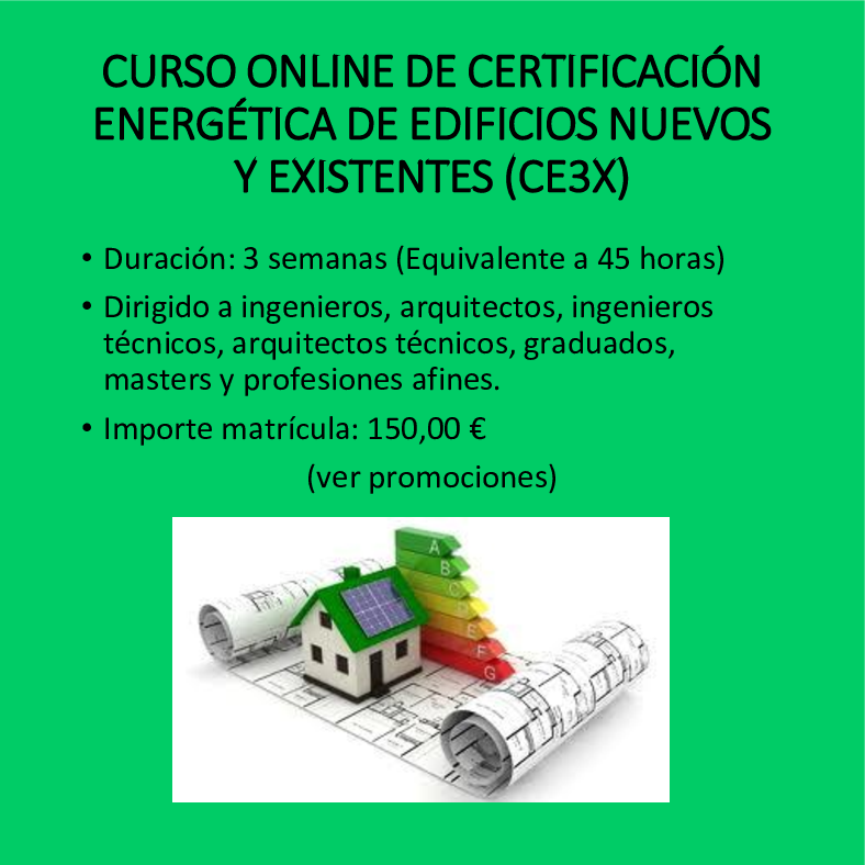 Curso online de certificación energética de edificios CE3X