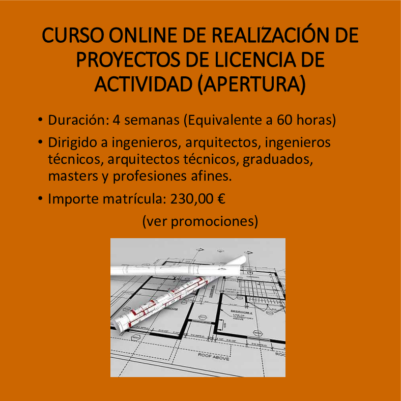 Curso online de realización de proyectos de licencia de actividad