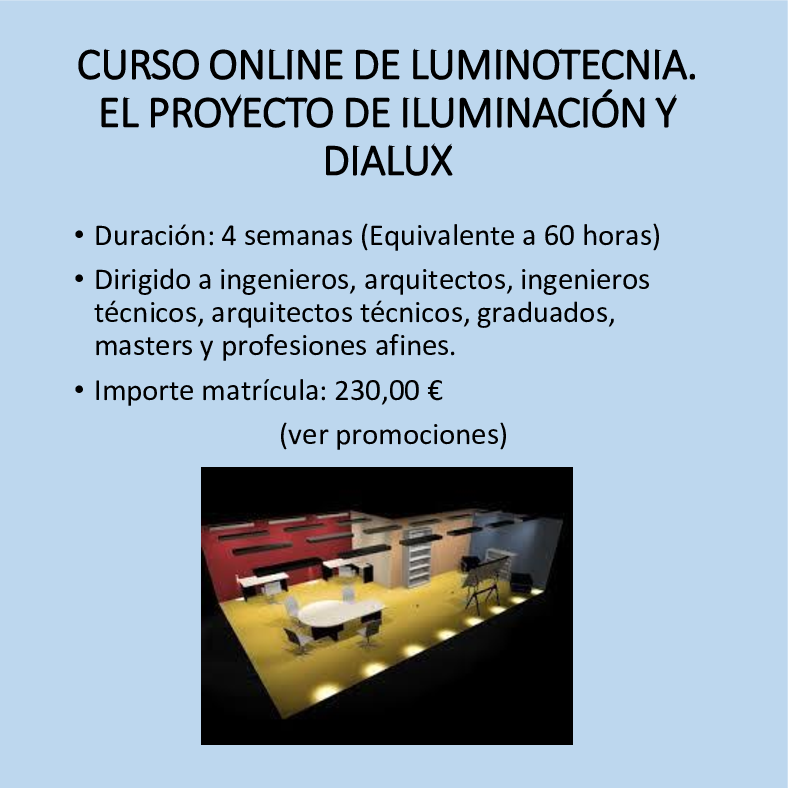 Curso online de luminotecnia y DIALUX